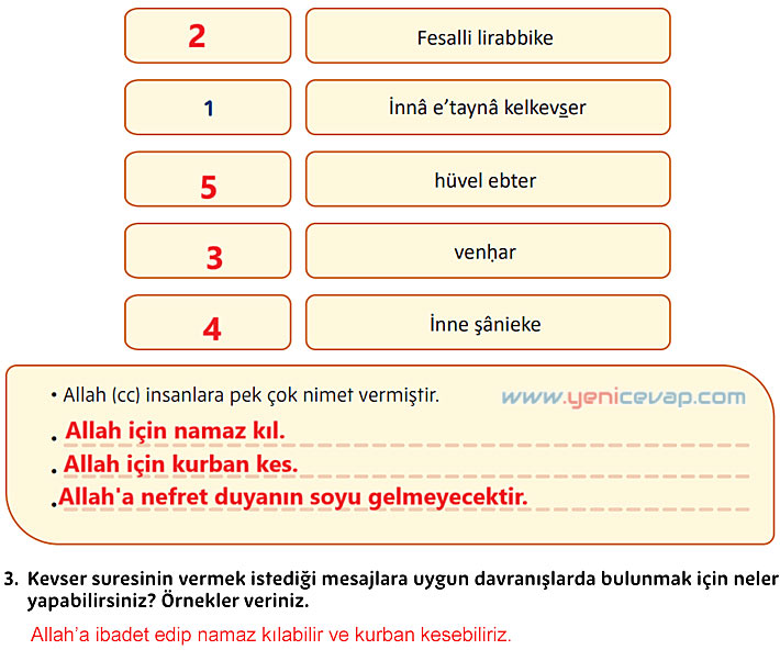 5. Sınıf Din Kültürü Kitabı Sayfa 114 115 116 118 119 120 121 Cevapları Meb