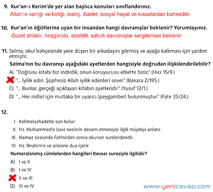 5. Sınıf Din Kültürü Kitabı Sayfa 122 123 124 125 127 128 129 Cevapları Meb