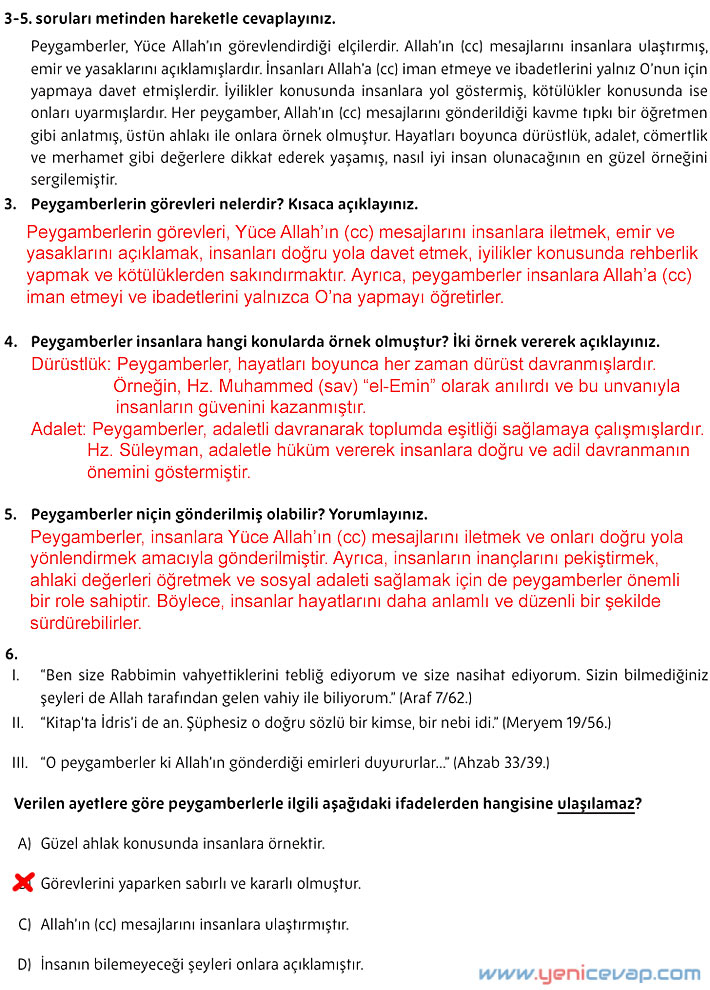 5. Sınıf Din Kültürü Kitabı Sayfa 156 157 158 161 162 166 167 Cevapları Meb