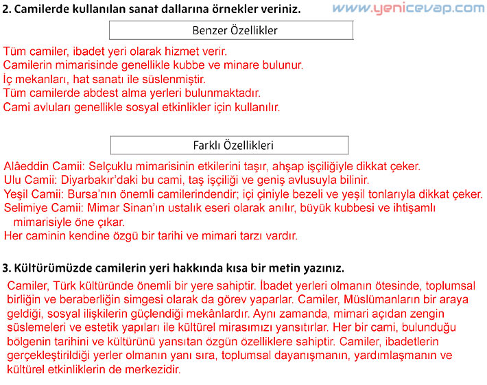 5. Sınıf Din Kültürü Kitabı Sayfa 172 173 174 178 179 Cevapları Meb