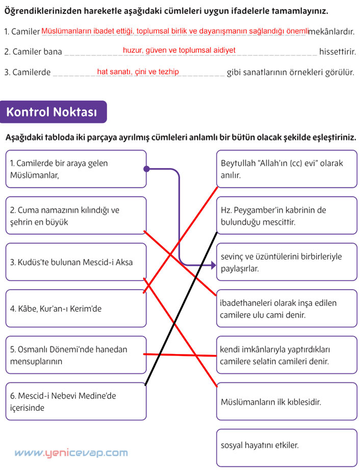 5. Sınıf Din Kültürü Kitabı Sayfa 172 173 174 178 179 Cevapları Meb