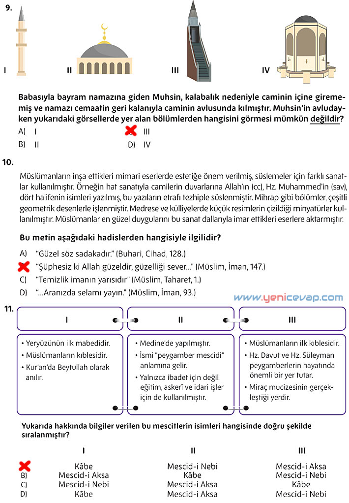 5. Sınıf Din Kültürü Kitabı Sayfa 180 181 182 183 184 185 Cevapları Meb
