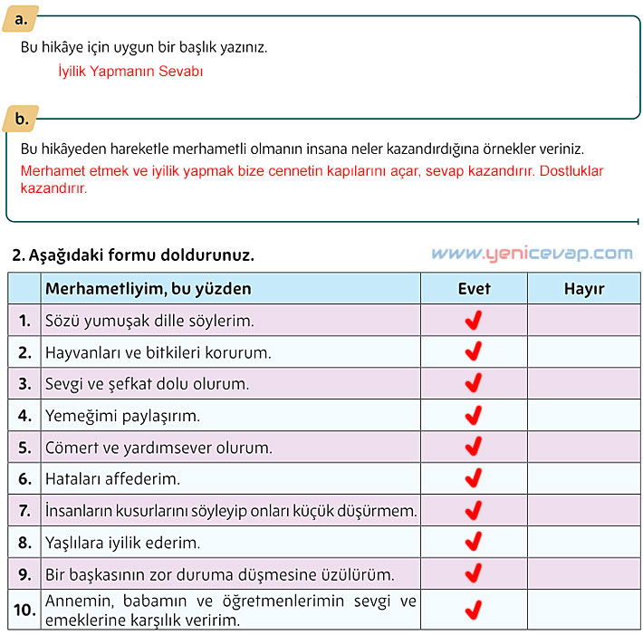 5. Sınıf Din Kültürü Kitabı Sayfa 34 35 37 38 39 40 41 42 Cevapları Meb