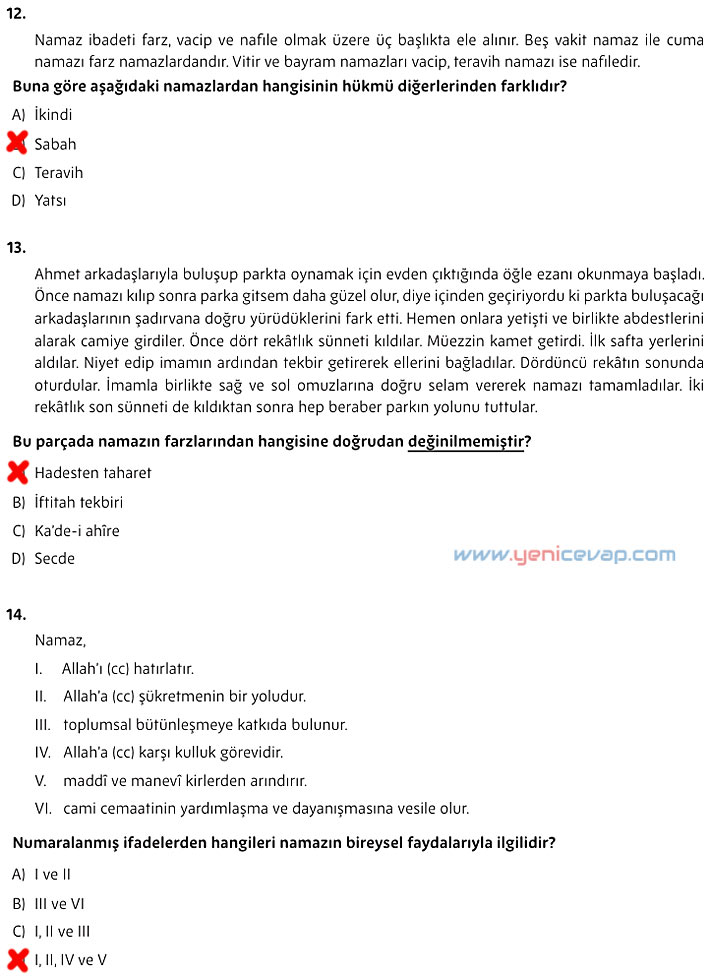 5. Sınıf Din Kültürü Kitabı Sayfa 90 91 92 95 96 100 101 Cevapları Meb