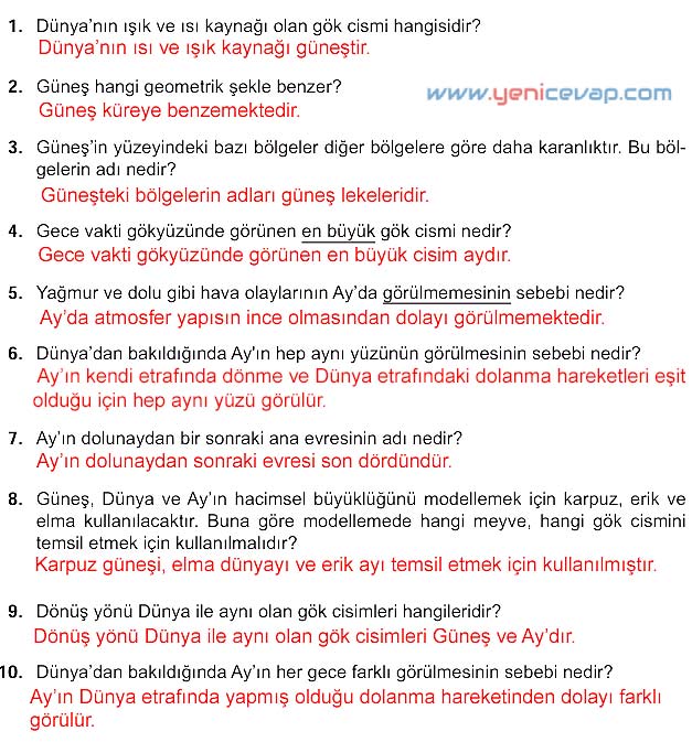 5. Sınıf Fen Bilimleri 1. Kitap Sayfa 48 49 50 51 52 Cevapları Meb