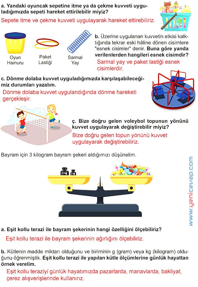 5. Sınıf Fen Bilimleri 1. Kitap Sayfa 58 59 60 61 62 Cevapları Meb