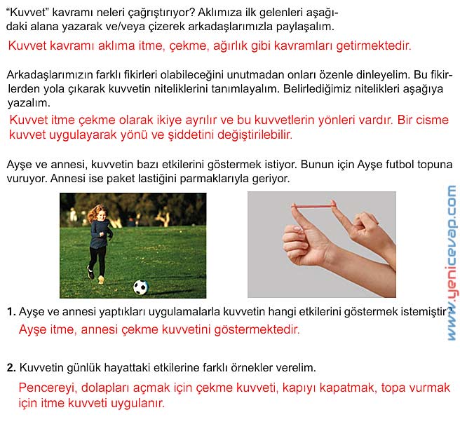 5. Sınıf Fen Bilimleri 1. Kitap Sayfa 58 59 60 61 62 Cevapları Meb