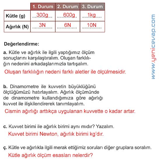 5. Sınıf Fen Bilimleri 1. Kitap Sayfa 71 73 74 75 76 Cevapları Meb