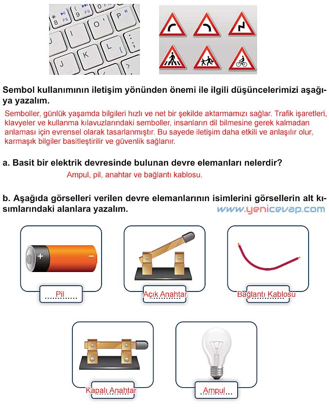 5. Sınıf Fen Bilimleri 2. Kitap Sayfa 95 96 97 98 104 Cevapları Meb