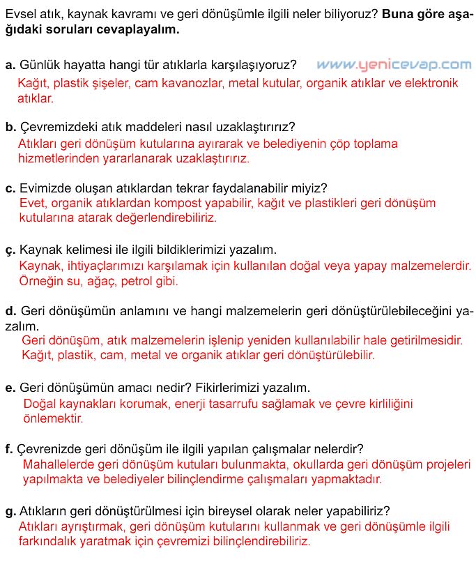 5. Sınıf Fen Bilimleri 2. Kitap Sayfa 136 137 138 139 140 144 146 Cevapları Meb