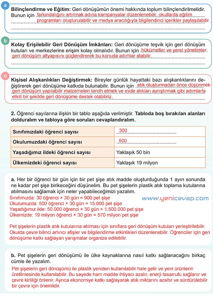 5. Sınıf Fen Bilimleri 2. Kitap Sayfa 136 137 138 139 140 144 146 Cevapları Meb