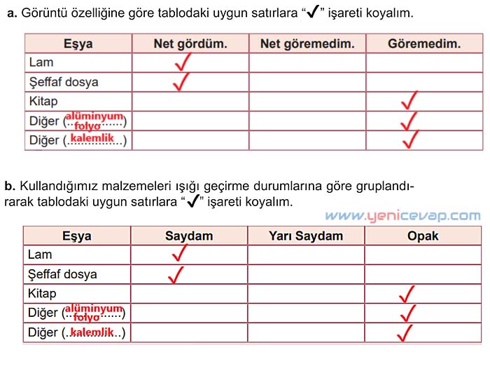 5. Sınıf Fen Bilimleri 2. Kitap Sayfa 28 29 30 32 33 34 35 Cevapları Meb