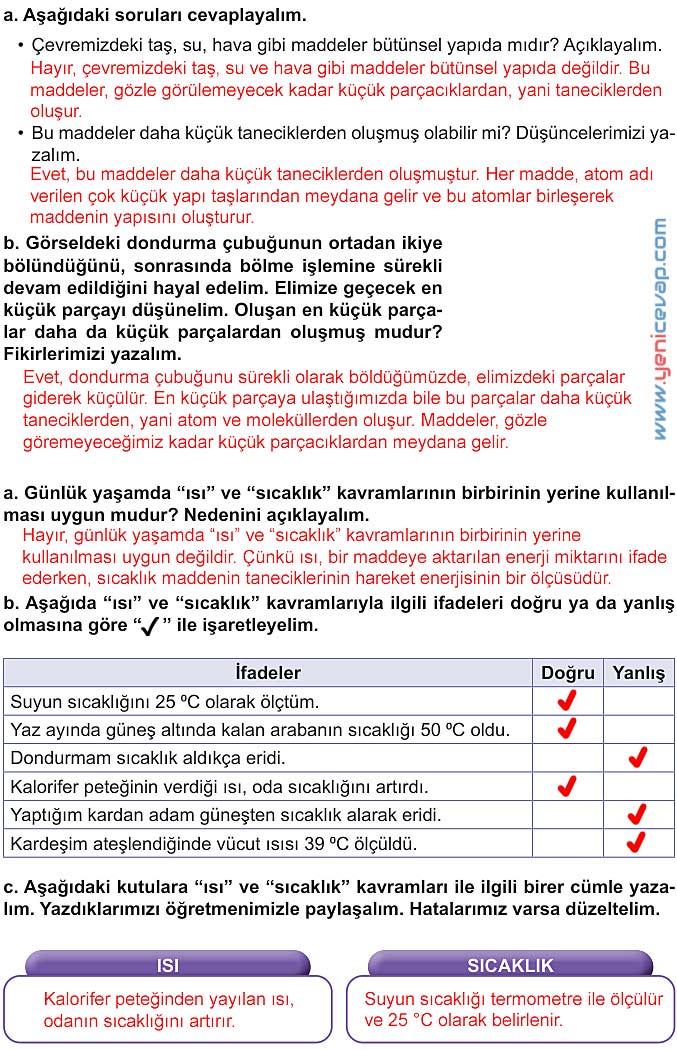 5. Sınıf Fen Bilimleri 2. Kitap Sayfa 46 52 53 54 55 56 57 59 Cevapları Meb