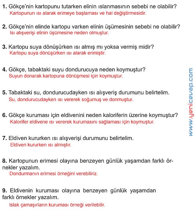 5. Sınıf Fen Bilimleri 2. Kitap Sayfa 69 70 72 73 74 75 Cevapları Meb