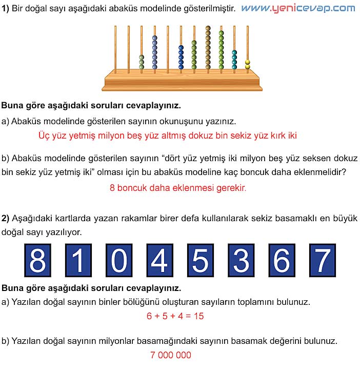 5. Sınıf Matematik 1. Kitap Sayfa 107 108 109 110 Cevapları Meb