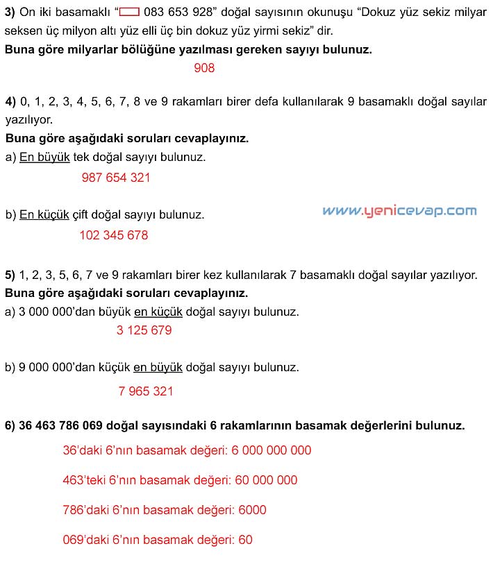 5. Sınıf Matematik 1. Kitap Sayfa 107 108 109 110 Cevapları Meb