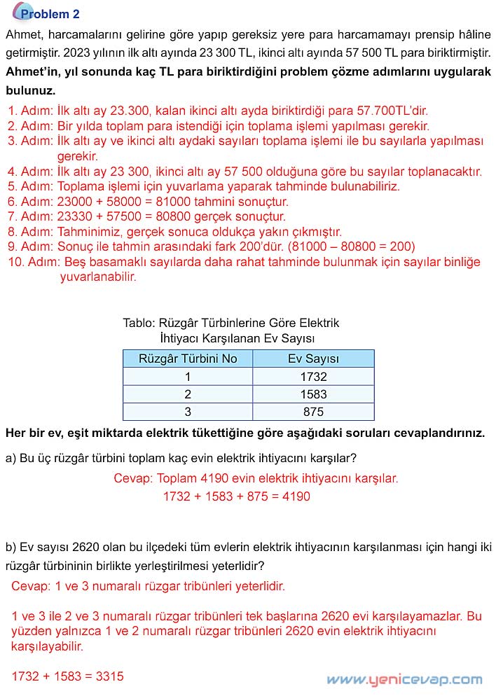 5. Sınıf Matematik 1. Kitap Sayfa 111 113 114 115 Cevapları Meb