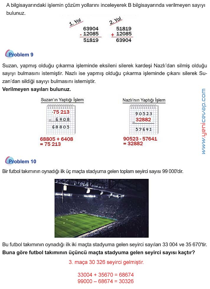 5. Sınıf Matematik 1. Kitap Sayfa 116 117 118 119 Cevapları Meb
