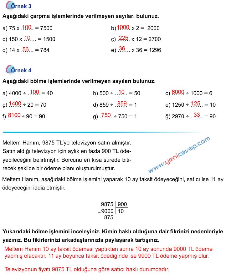 5. Sınıf Matematik 1. Kitap Sayfa 128 129 130 131 Cevapları Meb