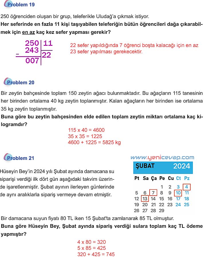 5. Sınıf Matematik 1. Kitap Sayfa 132 133 134 136 Cevapları Meb