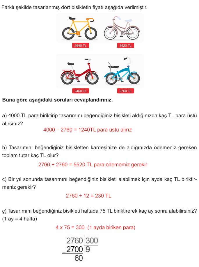 5. Sınıf Matematik 1. Kitap Sayfa 132 133 134 136 Cevapları Meb