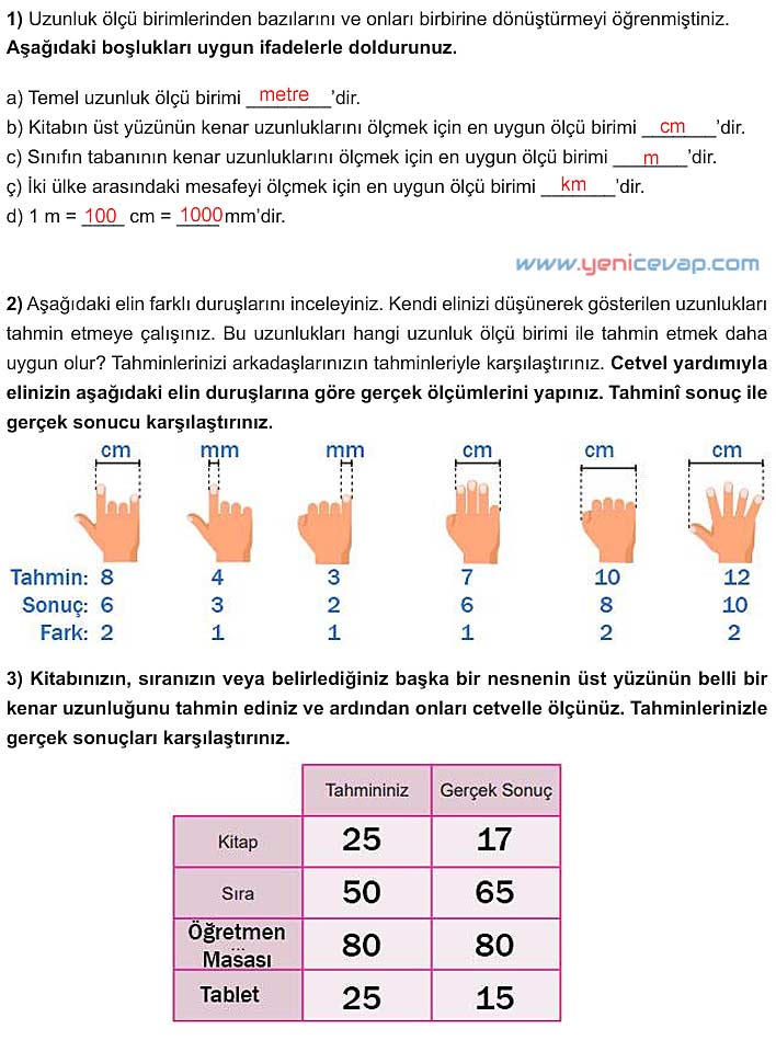 5. Sınıf Matematik 1. Kitap Sayfa 137 140 141 142 Cevapları Meb