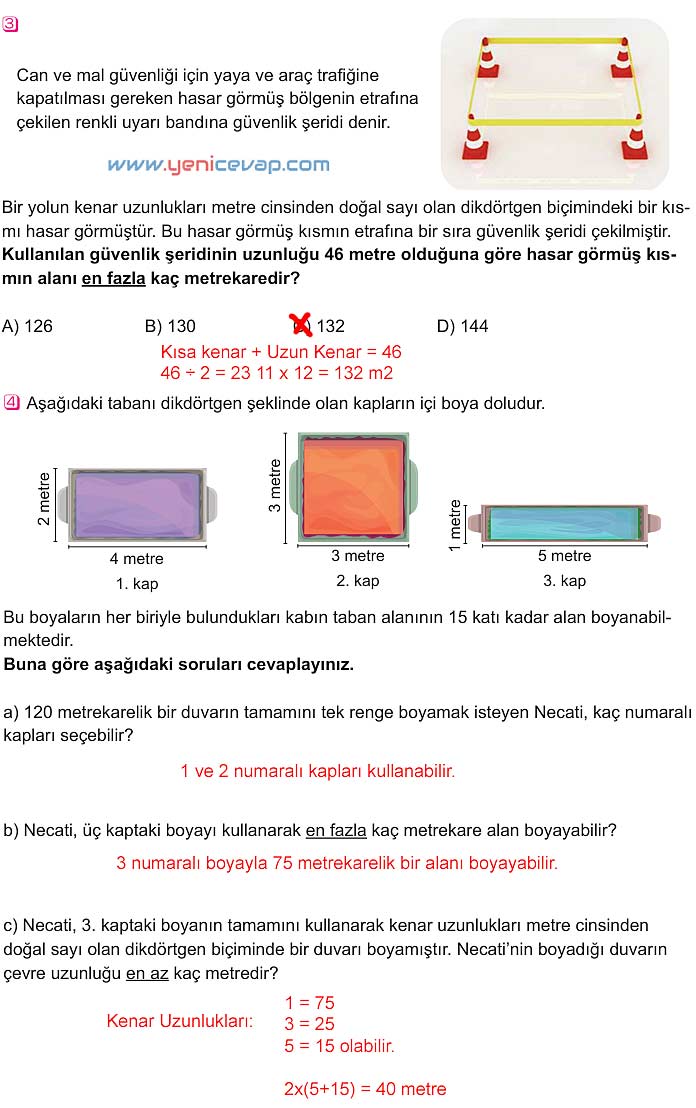 5. Sınıf Matematik 1. Kitap Sayfa 163 164 165 166 Cevapları Meb