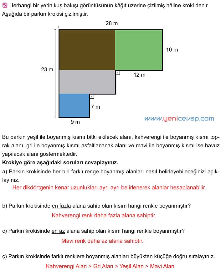 5. Sınıf Matematik 1. Kitap Sayfa 163 164 165 166 Cevapları Meb