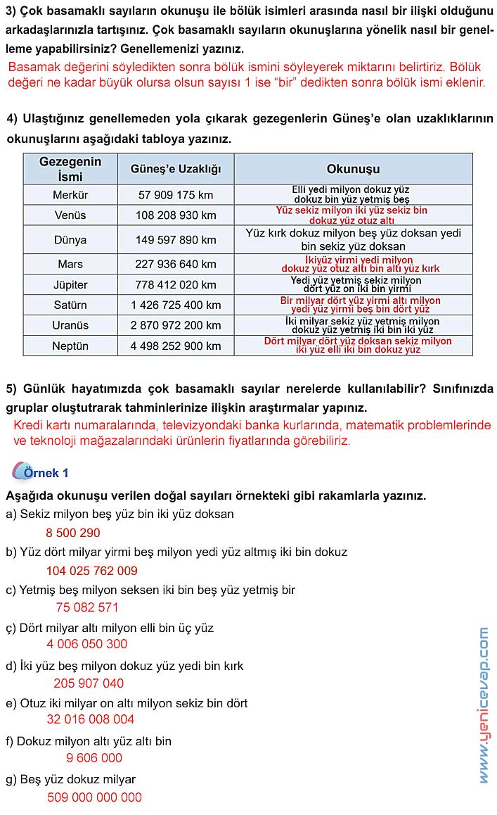 5. Sınıf Matematik 1. Kitap Sayfa 97 98 99 100 Cevapları Meb