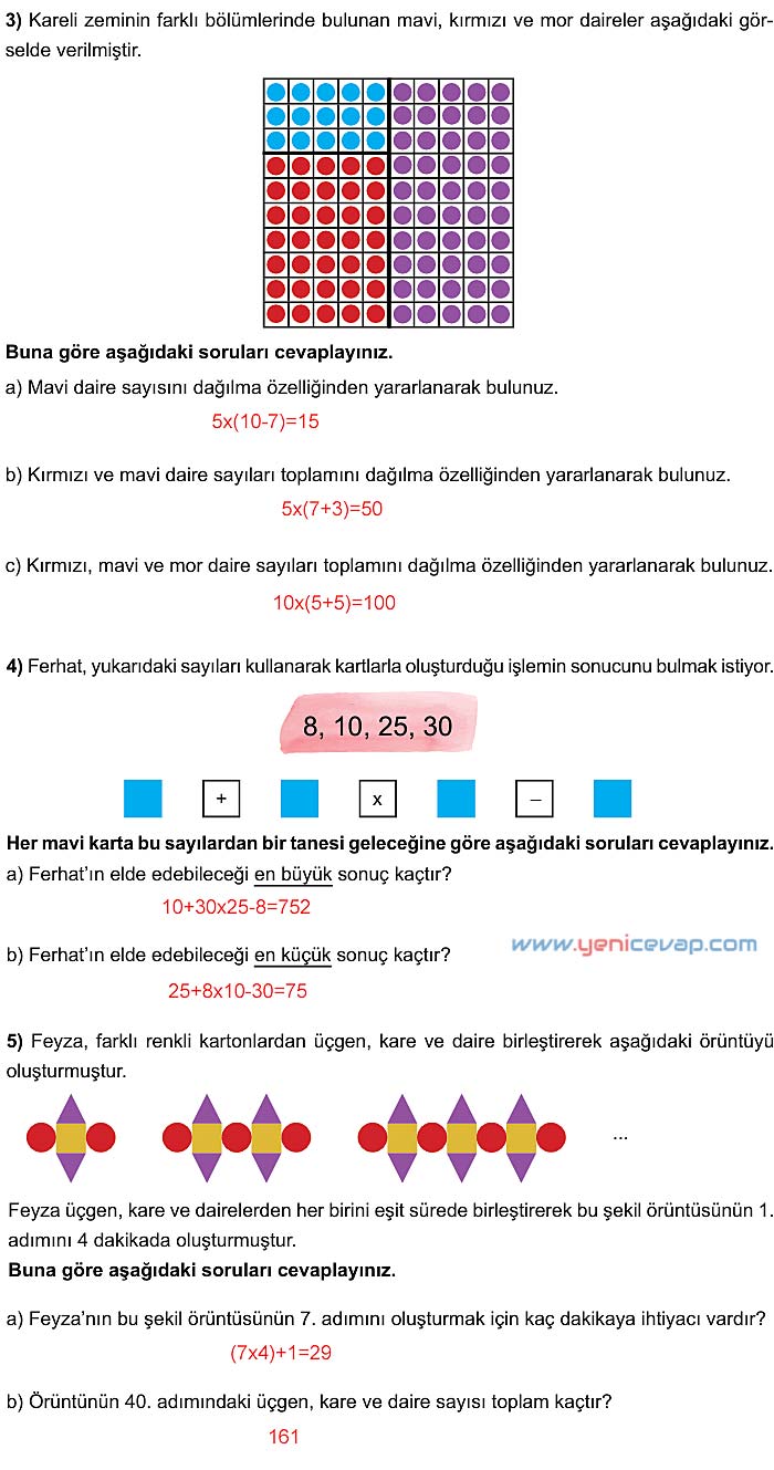 5. Sınıf Matematik 2. Kitap Sayfa 160 161 162 163 166 167 Cevapları Meb