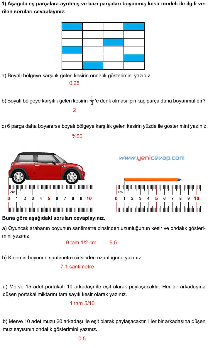 5. Sınıf Matematik 2. Kitap Sayfa 30 31 32 33 Cevapları Meb