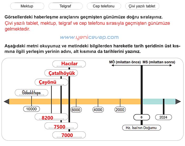 5. Sınıf Sosyal Bilgiler 1. Kitap Sayfa 109 110 111 112 113 115 117 119 121 Cevapları Meb
