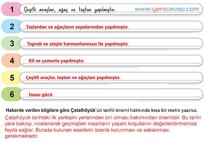 5. Sınıf Sosyal Bilgiler 1. Kitap Sayfa 109 110 111 112 113 115 117 119 121 Cevapları Meb