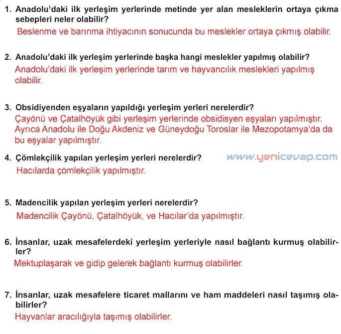 5. Sınıf Sosyal Bilgiler 1. Kitap Sayfa 109 110 111 112 113 115 117 119 121 Cevapları Meb