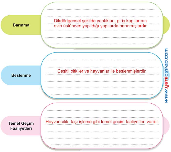 5. Sınıf Sosyal Bilgiler 1. Kitap Sayfa 122 123 124 126 129 Cevapları Meb