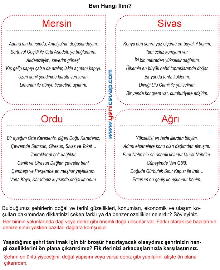 5. Sınıf Sosyal Bilgiler 1. Kitap Sayfa 45 46 47 50 51 Cevapları Meb