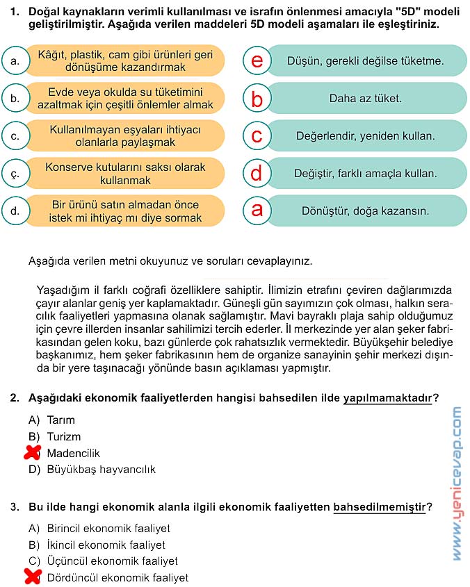 5. Sınıf Sosyal Bilgiler 2. Kitap Sayfa 111 112 113 114 Cevapları Meb