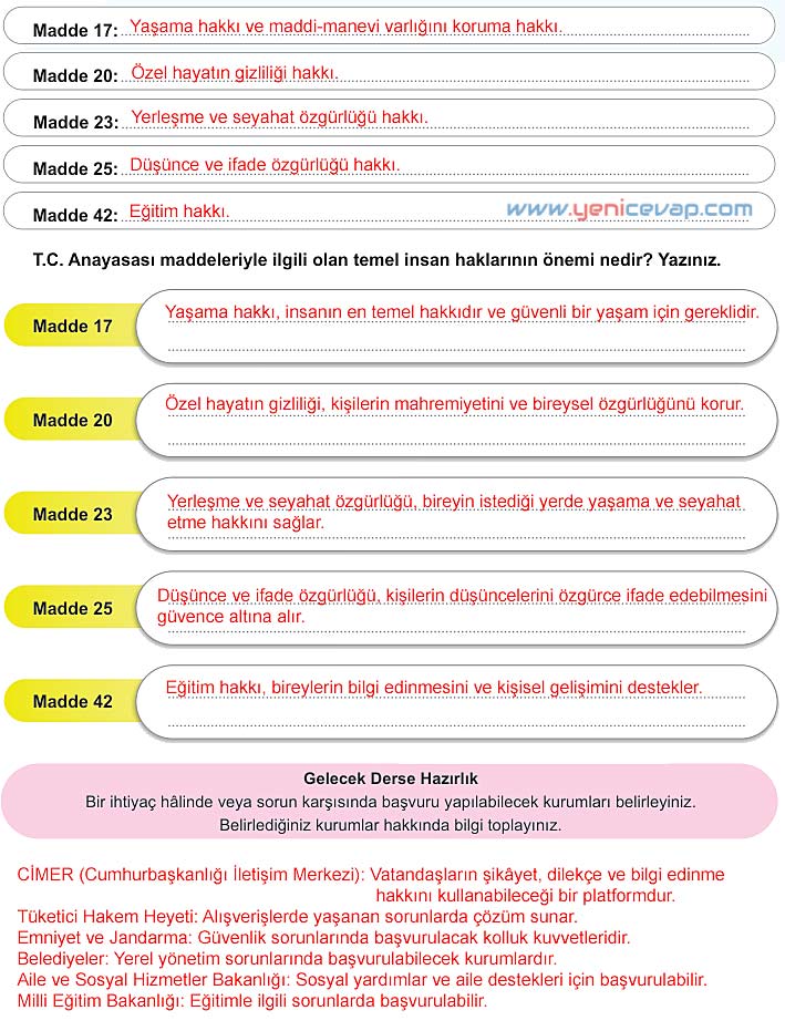 5. Sınıf Sosyal Bilgiler 2. Kitap Sayfa 49 50 51 52 56 Cevapları Meb