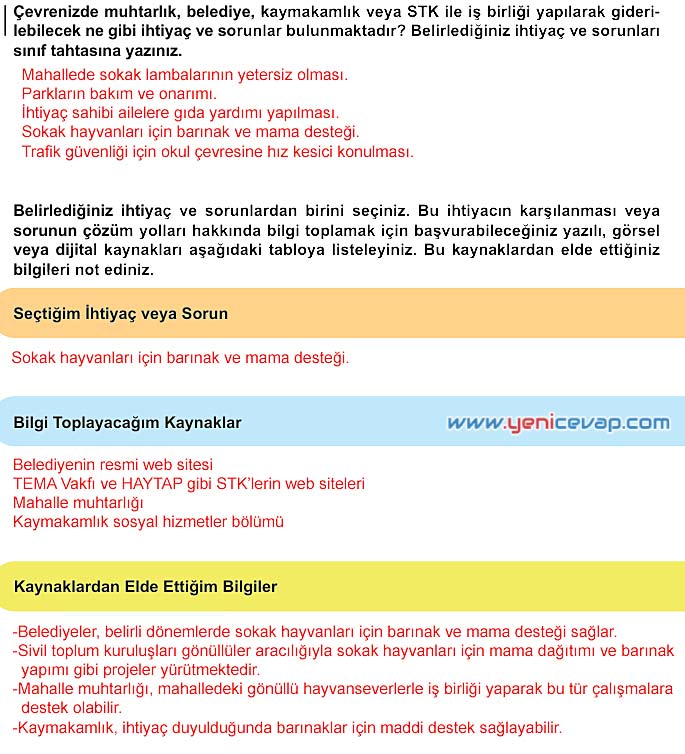 5. Sınıf Sosyal Bilgiler 2. Kitap Sayfa 49 50 51 52 56 Cevapları Meb