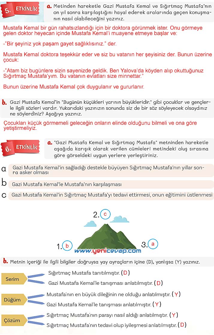 5. Sınıf Türkçe 1. Kitap Sayfa 103 104 105 106 107 Cevapları Meb