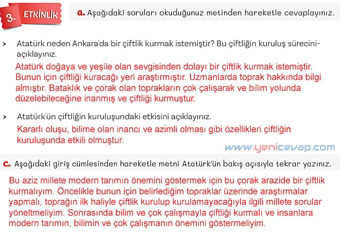 5. Sınıf Türkçe 1. Kitap Sayfa 117 120 122 123 124 125 Cevapları Meb