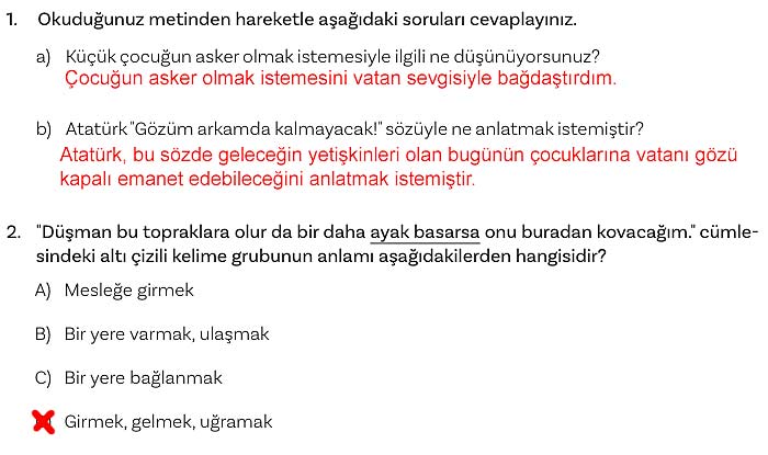 5. Sınıf Türkçe 1. Kitap Sayfa 126 127 129 130 131 Cevapları Meb