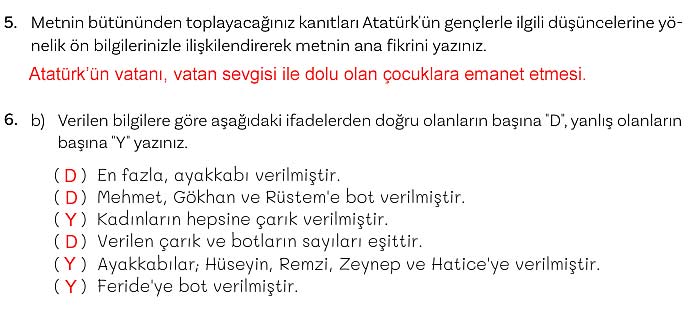 5. Sınıf Türkçe 1. Kitap Sayfa 132 133 134 135 Cevapları Meb