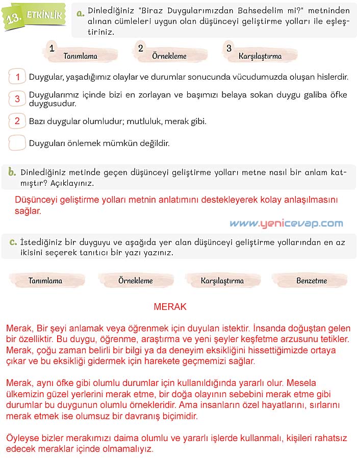 5. Sınıf Türkçe 1. Kitap Sayfa 143 144 145 146 147 Cevapları Meb