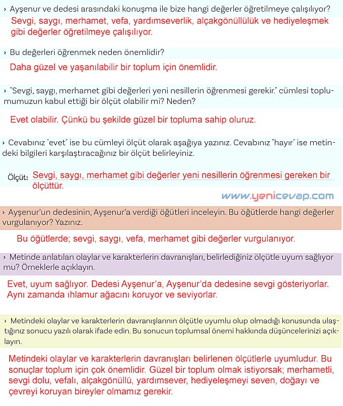 5. Sınıf Türkçe 1. Kitap Sayfa 148 150 153 154 Cevapları Meb