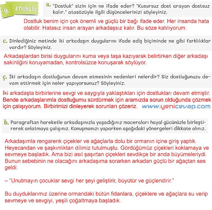 5. Sınıf Türkçe 1. Kitap Sayfa 155 156 157 158 Cevapları Meb