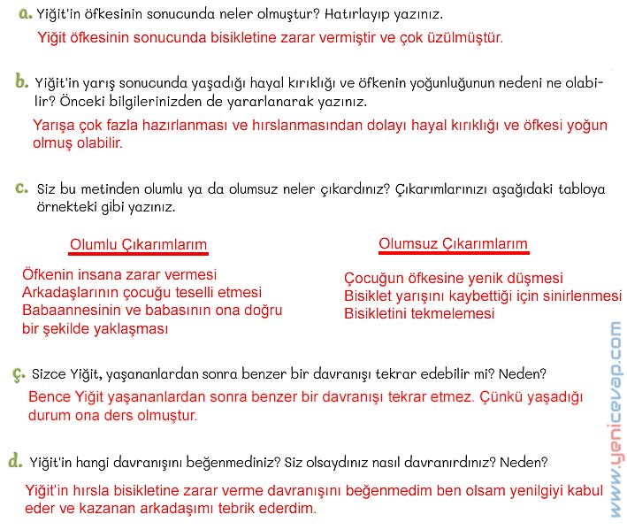 5. Sınıf Türkçe 1. Kitap Sayfa 172 173 174 175 178 Cevapları Meb