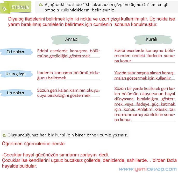 5. Sınıf Türkçe 1. Kitap Sayfa 172 173 174 175 178 Cevapları Meb