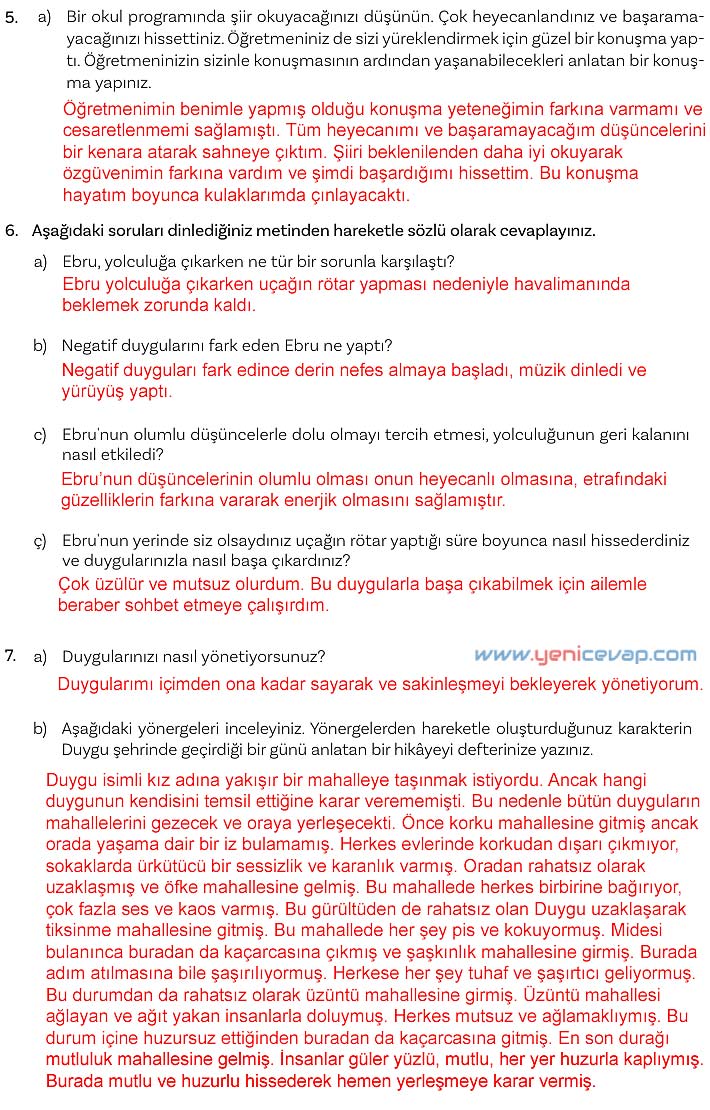 5. Sınıf Türkçe 1. Kitap Sayfa 186 187 188 189 Cevapları Meb
