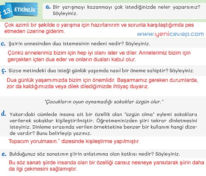 5. Sınıf Türkçe 1. Kitap Sayfa 35 36 37 38 41 Cevapları Meb